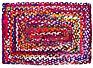 Jute Cotton Area Rug- 2X3 Feet Oval Hand Woven Multicolor Recycled Cotton Reversible Braided Rag Rug