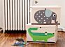 Anqi Lovely Kids Cuty Toy Chest with Fip-Top Lid Storage Trunk for Boys and Girls Room Animal Sewing Pattern Toy Organizer