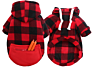 Classic Multicolor Plaid Soft Fabric Dog Hoodie Small Medium Dog Sweater Autumn and Pet Apparel