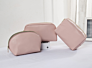 Luxury 3 Sizes Cosmetic Bag Set Waterproof Toiletry Bag Set Metallic Pu Leather Cosmetic Bag Set for Makeup
