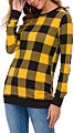 Women Plaid Top Stylish Long Sleeve Buffalo Plaid Blouse Top Casual Comfy Checkered Shirt Color Block Sweatshirt Dropshipping