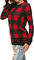 Women Plaid Top Stylish Long Sleeve Buffalo Plaid Blouse Top Casual Comfy Checkered Shirt Color Block Sweatshirt Dropshipping