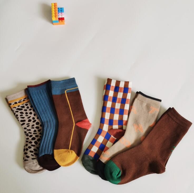 Children Socks Infant Solid Color Relent Floor Non-Slip Socks Kids Stocking Leopard Print Baby Socks