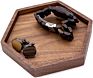 Handmade Wood Wooden Hexagon Jewelry Trinket Key Tray Ring Dish