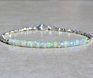 Matte Beads Bracelet Opal Beaded October Birthstone Gemstone Bracelet Electroplated Real Gold Jewelry Bracelet