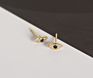 Minimal and Delicate Jewelry Sterling Silver 18K Gold Tiny Charm Blue Stone Cz Pave Evil Eye Stud 925 Silver Earrings