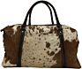 Cow Print Cowhide Leather Large Travel Tote Bag Duffle Overnight Weekend Bag Carry on Shoulder Bag