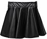 High Waist Faux Leather Skirt Women Pleated Sun Skirt Young Girl Lady Leather Skirt
