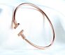 gold plated jewelry 925 silver open design bar T shape bangle bracelet
