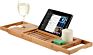 Expandable Wood Home Decor Bamboo Bathtub Tray Caddy