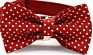 Luxury Red round Dots Dog Collar and Leashes Bow Tie Dog Cat Necklace with Metal Buckle for Pet Gifts
