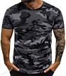 Mens T Shirt Casual Camo Slim Fit Muscle Tee Blouse Tops Short Sleeve Camouflage Stylish Look Easy Care Clothing Shirts Tee Top