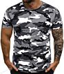 Mens T Shirt Casual Camo Slim Fit Muscle Tee Blouse Tops Short Sleeve Camouflage Stylish Look Easy Care Clothing Shirts Tee Top