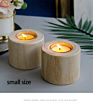 Customizable Wooden Candlestick with Glass Cup for Candles Holder