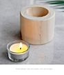 Customizable Wooden Candlestick with Glass Cup for Candles Holder