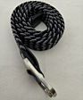 Haomei Black & Grey Woven Elastic Polyester Fabric Braided Belt for Unisex Casual Style