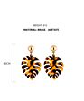 Acrylic Acetate Statement Palm Leaf Resin Monstera Drop Dangle Earrings for Women Girls