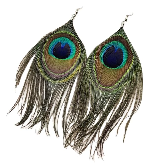 Peacock Feather Pendant Earrings Women National Style Earring
