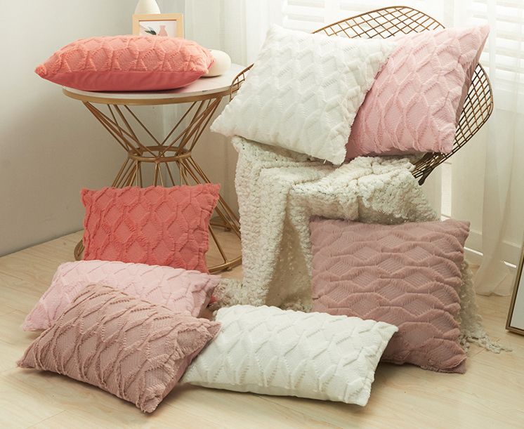 Boho Decorative Throw Pillow Covers Tufted Hand Woven Pillowcase Square Cushion Cover for Couch Sofa Bed Bedroom