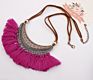 Women's Tassel Necklace Drop Shipping Jewelry Retro Bohemian Crescent Pendant Necklace