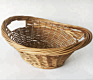 Golden and Silver Boat Shape Handwoven Willow Basket for Storage
