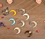 Natural Shell Pearl Crescent Moon Pendant Horn Charms Full Gold Chain Necklace for Women
