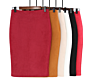 Office Lady Women Solid Suede Wear Package Hip Midi Pencil Knitting Skirt