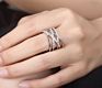 Sterling Silver Ring 925 Adjustable Double Layer Band Ring