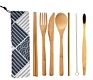 Sustainable Bamboo Eco Organic Travel with Carrying Pouch Spoon Knife Fork Cutlery Set
