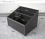 3 Compartments Pen Pencil Sundries Holder Leather Case Office Storage Box