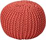 Knitted Cotton Pouffe Comfortable , round Ottoman Pouf with Difference Color