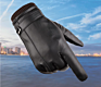E387 Man Fuax Leather Pu Gloves Windproof Warm plus Velvet Thickened Motorcycle Driving Touch Screen Glove