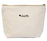 Fabric Cotton Plain Canvas Cosmetic Zipper Pouch with Logo Printed