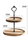 2 Tier Tray Wooden Acacia Wood Wedding Birthday Dessert Table Decoration Wooden Cake Tray Dessert Tray