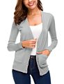 Autumn Knit Red Ladies Cardigan Sweater with Pocket