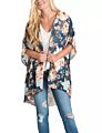O51 Kimono Women Vintage Kimono Cardigan Casual Ladies Women Long Crochet Chiffon Kimono Loose Floral Printed Blouse Tops