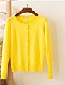 Womens Casual Knit Basic Solid Crew Neck Loose Thin Button Closure Long Sleeves Sweater Cardigan Coat Shawl Jumper