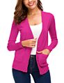Autumn Knit Red Ladies Cardigan Sweater with Pocket