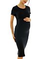 Women's Crew-Neck Crochet Short Sleeves Apron Seamless Casual Dress Pregnant Outerwear Maternity Photo Shoot Dresses