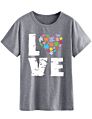 Newest Design Casual Love Letter Printing 4Xl plus Size T-Shirt Short Sleeve O-Neck Loose Women's T-Shirt