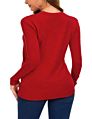 Autumn Knit Red Ladies Cardigan Sweater with Pocket