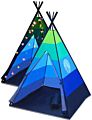 Kids Teepee Indoor and Outdoor Portable Play Tent W/Water-Resistant Carry Indian Play Tent Bag (Blue)
