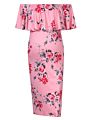 Women's Floral Ruffle off Shoulder Maternity Dress