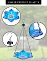 Bird Bath Outdoor Glass Birdbath with Metal Stand for Yard Lawn and Garden Decor Birdbaths Bird Bath