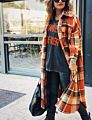 Women's Vintage Plaid Flannel Brushed Wool Blend Button down Shacket Shirts