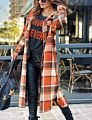 Women's Vintage Plaid Flannel Brushed Wool Blend Button down Shacket Shirts