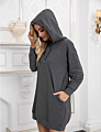 Women Kangaroo Pocket Hoodie Dress Long Sleeved Women Plain Hoodie Dress Women