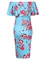 Women's Floral Ruffle off Shoulder Maternity Dress