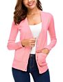 Autumn Knit Red Ladies Cardigan Sweater with Pocket