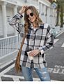 Autumn& Plaid Shirts Long Sleeve Flannel Lapel Coat plus Size Women's Casual Pocketed Shacket Jacket Coats